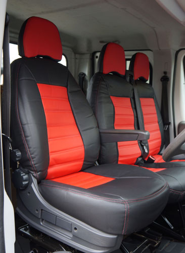 SEAT COVERS FOR Ford Transit ECO LEATHER & ALCANTARA BENTLEY STITCHING SEAT  2+1